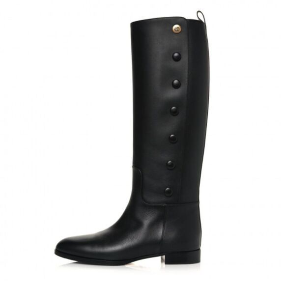 NWT Gucci Black Leather Riding Boots Sz 8.5 with Box - Picture 1 of 10